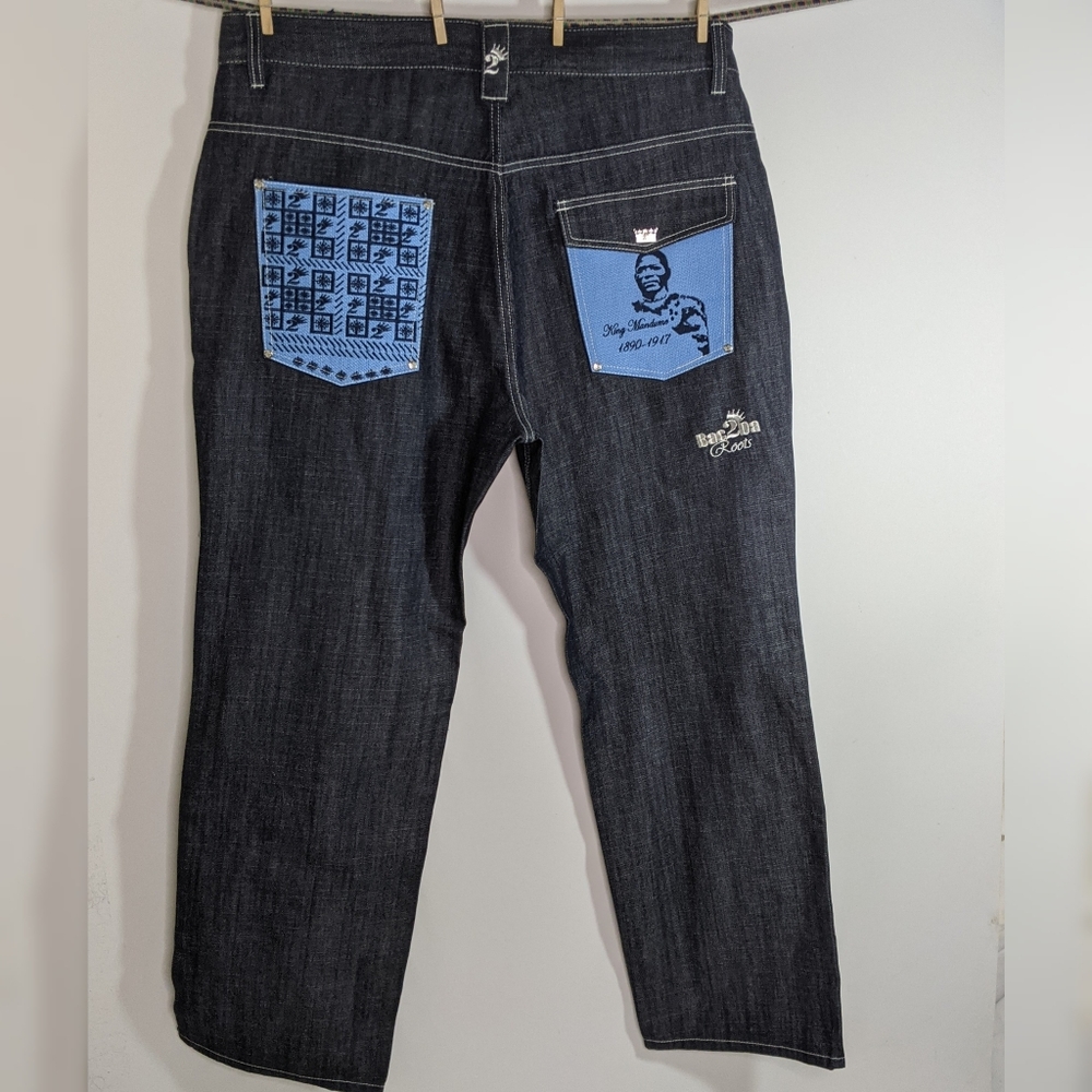 Rare Y2K Men's 40 Jeans Streetwear Embroidered New